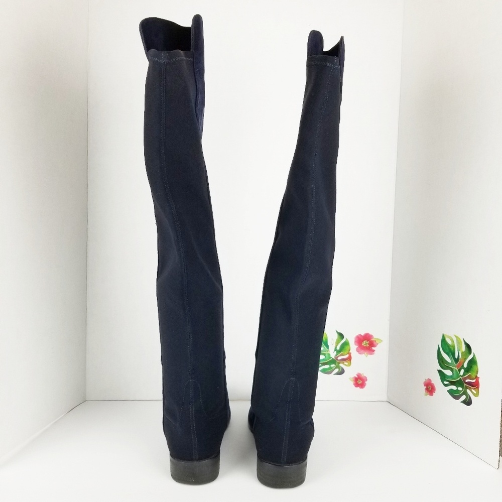 Stuart Weitzman 50 / 50 boots navy blue 5.5 - Picture 3 of 8